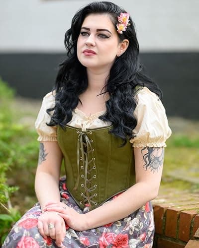 SCARLET DARKNESS Women's Renaissance Corset Tops Vintage Lace Up Overbust Bustier Bodice thumbnail 3