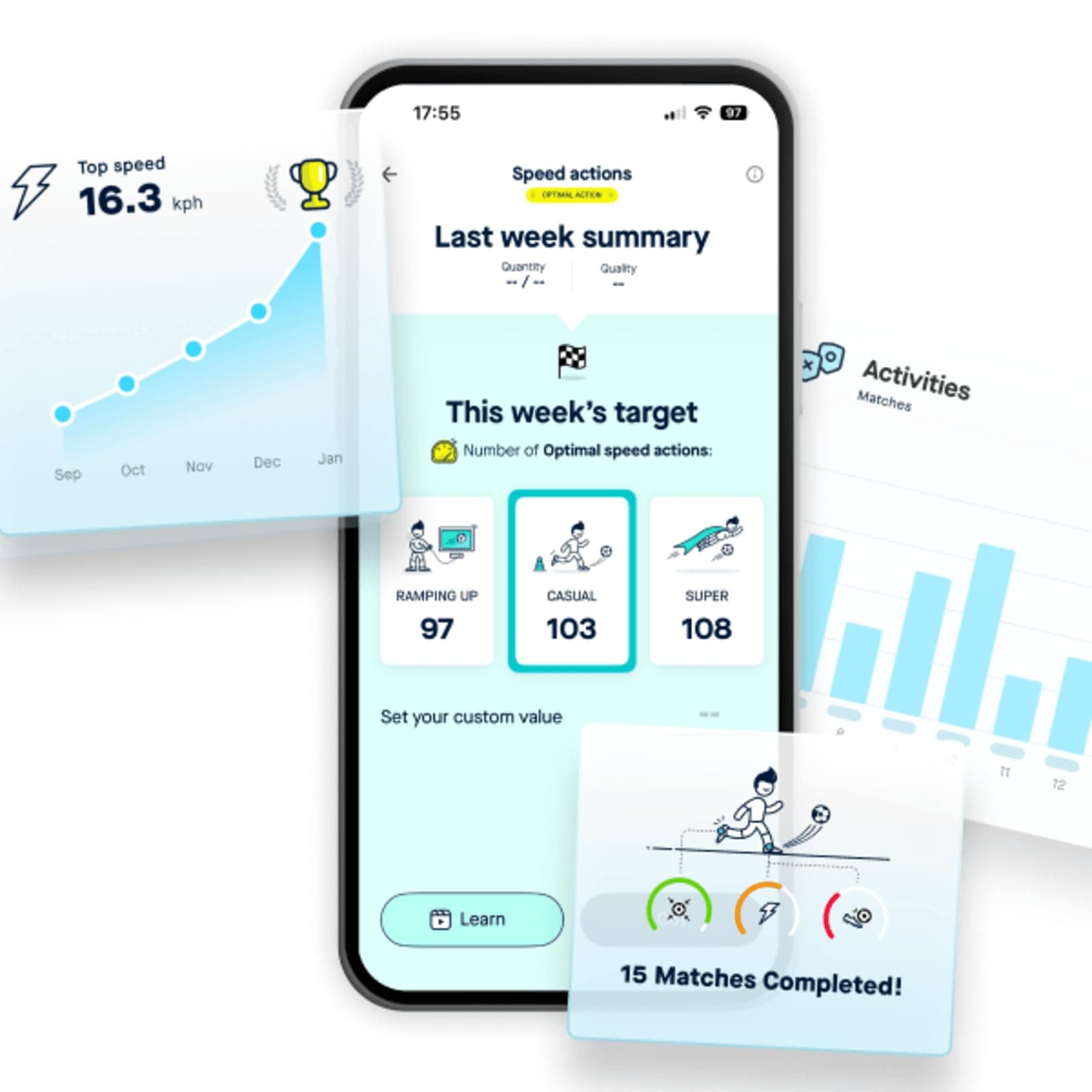 Playermaker 2.0 Smart Soccer Tracker for Cleats, 25+ Technical & Physical Soccer Training Metrics, 12 Month Access to Playermaker Technology App, Next-Level Precision Beyond GPS Trackers, Medium thumbnail 5
