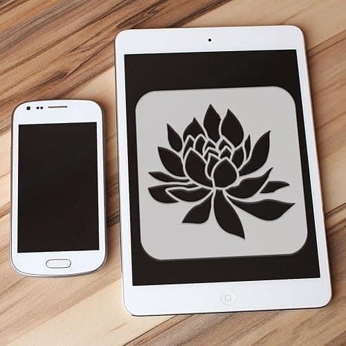 FINGERINSPIRE 6 Pcs Lotus Flower Painting Stencil 5.9x5.9inch PET Lotus Symbols Spraying Stencil Reusable Lotus Flower Throne Pattern Wall Stencil Creative Hollow Out Template for Painting On Wood thumbnail 4