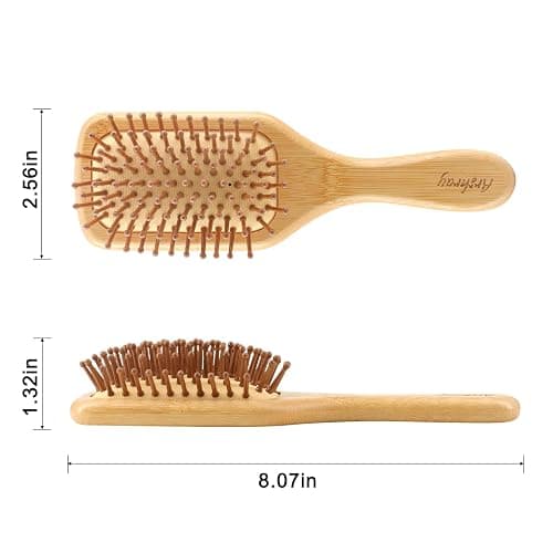 Arshray Wooden Bamboo Hair Brush with Wooden Handle and Bamboo Bristles,Reduces Static,Ideal for Dry,Curly,Thick,Thin and Straight Hair thumbnail 7