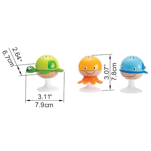 Rattle Set, Hape “Stay-Put” 3 Sea Creatures with Individual Sounds, Teether Details and Suction Pads. 0+ Months thumbnail 9