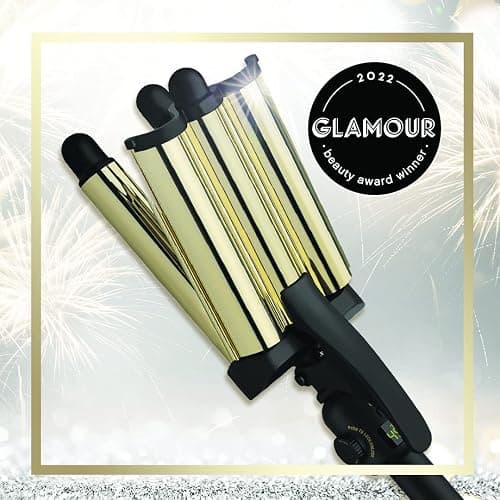 Hot Tools Pro Artist 24K Gold Digital 3 Barrel Hair Waver | Long Lasting Defined Waves (Jumbo Size) thumbnail 2