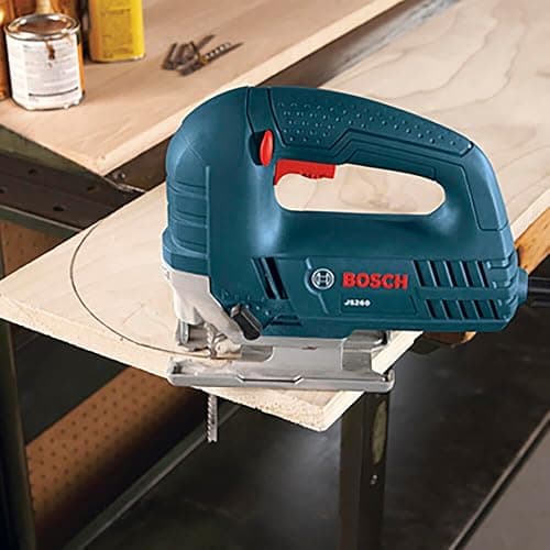 BOSCH JS260 Top-Handle Jig Saw - 6.0 Amp Motor, Variable Speed Control, Low-Vibration Plunging Design, Toolless Blade Change System - Ideal for Accurate and Smooth Cutting thumbnail 6