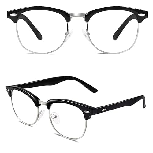 CGID Retro Fake Non-Prescription Glasses Clear Lens UV400 Men Women CN56 | Vintage Horn Rimmed, Adjustable Nose Pads, UV Protection Lenses, Nerd Style, Fashion Eyeglasses - Image 1