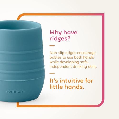 NumNum Cup for Ages 4+ months - 2oz Non-Slip & Easy To Grip Training Cups, Perfect for Drinking & Self Feeding Skills, 1 Cup, Blue thumbnail 5