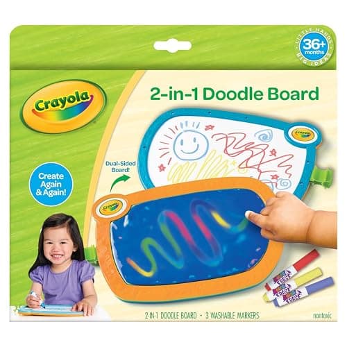 Crayola 2-in-1 Doodle Board for Toddlers, Squishy & Erasable Drawing Tablet, Educational Toddler Toy, Travel Activity, Sketching Pad, Gift for Kids thumbnail 3