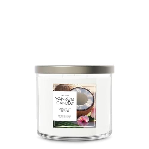Yankee Candle Coconut Beach, Scented Candle, 14.5oz 3-Wick Candle Jar with up to 40 Hours Burn Time, Giftable - Image 1