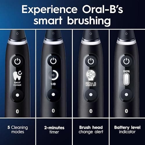Oral-B iO6 Electric Toothbrush, for a Deep Clean and Whiter Teeth, Black, iO Series 6 with 1 Toothbrush, 1 Brush Head, and 1 Travel Case thumbnail 6