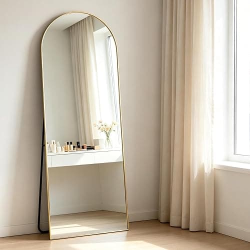Elemango Full Length Floor Mirror, 56"x16" Gold Arched Standing Mirror, Modern Full Body Wall Mirror for Bedroom, Dressing Room, Home Decor thumbnail 5
