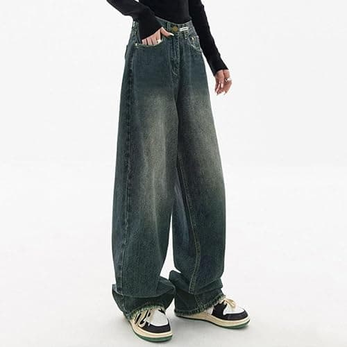 Baggy Jeans Damen Boyfriend Y2k Jeanshose Hip Hop Straight Vintage Low Waist Denim Hose Breites Bein Locker Streetwear Schlupfjeans Freizeithose thumbnail 3