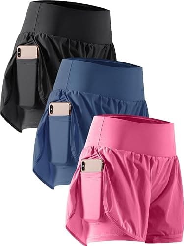 CADMUS 2 in 1 Women's Workout Shorts for Athletic Gym Running Shorts with Phone Pockets - Image 1
