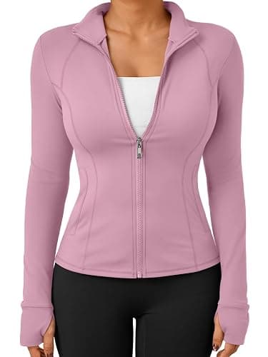 Trendy Queen Womens Lightweight Zip Up Jackets 2025 Athletic Hoodies Fall Gym Shirts Running Workout Clothes with Pocket - Image 1
