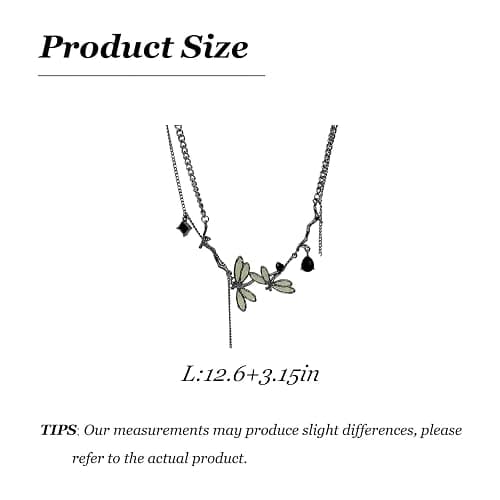 Zurlcdye Dragonfly Choker Necklace Vintage Luna Moth Necklace for Women Water Drop Geometric Pendant Jewelry Party Outfits Accessories Inspired Gifts thumbnail 6