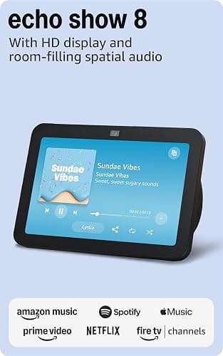 Amazon Echo Show 8, With Spatial Audio and Alexa+ Early Access, Smart Home Hub, ideal for open living spaces, Charcoal thumbnail 9