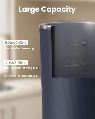 SIMPLETASTE Milk Frother, 4-in-1 Electric Milk Frother and Steamer, Automatic Warm and Cold Foam Maker and Milk Warmer for Latte, Cappuccinos, Dark Blue thumbnail 5