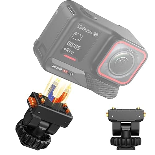 Desiontal Cold Shoe Adapter Mount with Magnetic Quick Mount Holder, 160 Tilt Adjustable, Universal Action Camera Accessory for Insta360 Ace Pro2 / AcePro / Ace, with 1/4" Screw Hole - Image 1
