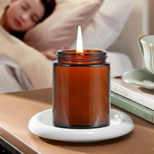 QAPPDA 8oz Amber Candle Jars Set of 30,Round Glass Jars with Black Lids,Empty 250ml Glass Candle Making Jar Bulk Thick Small Food Storage Jar for Spice,Candy,Powder thumbnail 6