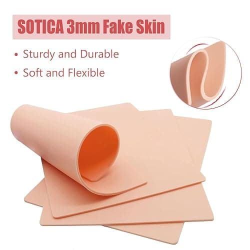 3MM Fake Skin Tattoo - SOTICA 12pcs Tattoo Skin 3mm Tattoo Practice Skins 6×8" Tattoo Fake Skin Silicone Practice Skin for Tattoo Thick Fake Tattoo Skin Piel Sintética Para Tatuar for Tattoo Supplies thumbnail 4