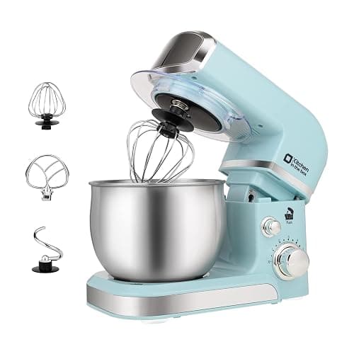 Kitchen in the box Stand Mixer,3.2Qt Small Electric Food Mixer,6 Speeds Portable Lightweight Kitchen Mixer for Daily Use with Egg Whisk,Dough Hook,Flat Beater (Blue) - Image 1