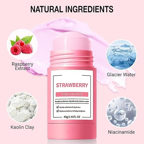FeiCuiYun Clay Mask For Face Skincare, Blackhead Remover Face Mask with Strawberry Extract, Deep Pore Cleansing, Moisturizing, Skincare Facial Mask for Refining Pores and Controlling Oil, 40g/1.35oz thumbnail 3