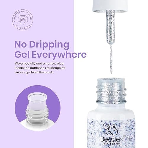 beetles Gel Polish Nail Art Gel Liner Nail Polish Set- 20 Colors Liner Gel Polish Pink Blue White Red Brown Glitter Gel Nail polish Soak Off UV Gel Built Thin Nail Brush in Bottle Gifts for Women thumbnail 5