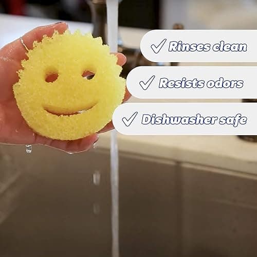 Scrub Daddy®, The Original Scrub Daddy - FlexTexture Sponge, Soft in Warm Water, Firm in Cold, Deep Cleaning, Dishwasher Safe, Multi-use, Scratch Free, Odor Resistant, Functional, Ergonomic, 4ct Roll thumbnail 8