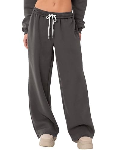 LOMON Wide Leg Sweatpants Women Fleece Sweat Pants Fall Clothes 2025 Teen Girl Baggy Jogger Sweatpant with Pockets - Image 1