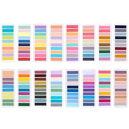XIMISHOP 3200pcs Sticky Tabs, 16 Packs Index Tabs Colored Mini Repositionable Book Page Markers Annotation Labels File Flags Tabs for Reading Notes, Books, Notebook,Classify Files, Office Supplies - Image 1