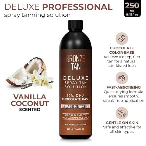 Bronze Tan Dark Spray Tan Solution – Professional Airbrush Tanning Liquid for Spray Tan Machines – Sunless Self-Tanning Formula for Salon & Home Use – Streak-Free, Natural Bronze Glow, 250ml thumbnail 2