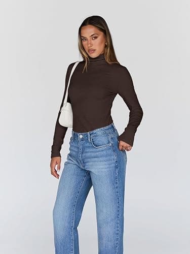 Trendy Queen Women's Turtleneck Long Sleeve Shirts Fall Fashion Basic Thermal Underwear Tops Winter Clothes 2025 thumbnail 4