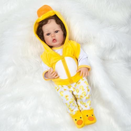 Babyfere Reborn Baby Doll Clothes Yellow Duck Outfits for 16-18 Inch Baby Doll,17 Inch Reborn Newborn Baby Doll Clothes Accessories Girl & Boy thumbnail 2