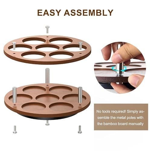 SHILFID Rotating Coffee Syrup Organizer Rack,Syrup Bottle Stand Holder for Coffee Syrup Station,7 Bottles Storage Display Turntable Tray&Lazy Susan for Syrup,Liquor Wine in Kitchen Countertop thumbnail 6
