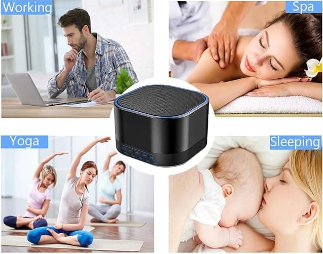 Magicteam Sound White Noise Machine with 20 Non Looping Natural Soothing Sounds and Memory Function 32 Levels of Volume Powered by AC or USB and Sleep Sound Timer Therapy for Baby Kids Adults thumbnail 6