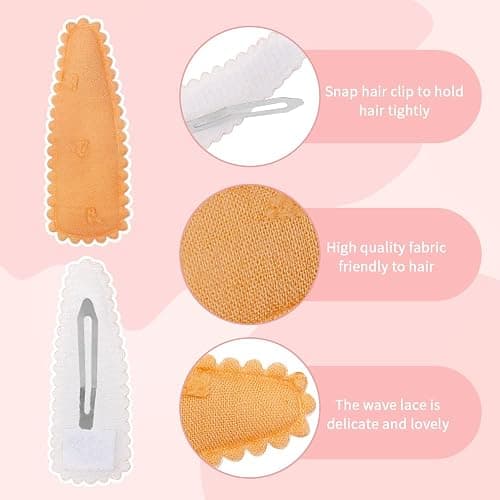20 Pcs Girl Hair Clips Floral Print Toddler Hair Clips Non Slip Wrapped Snap Hairpins for Kids Barrettes Hair Accessories for Baby Toddler Girls (Light Color) thumbnail 3