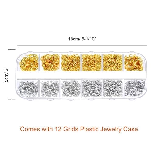 Paxcoo 1200Pcs Open Jump Rings and Lobster Clasps Jewelry Findings Kit with Pliers for Jewelry Making (Silver and Gold) thumbnail 3