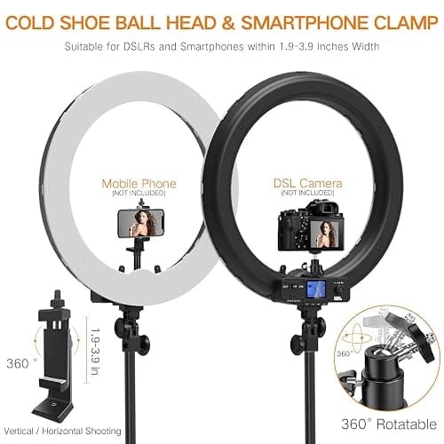 Pixel Ring Light, 19" Bi-Color LCD Display Ring Light with Stand, 55W 3000-5800K CRI≥97 Light Ring for Vlogging Selfie-Portrait Live Stream Video Photography Shooting thumbnail 5