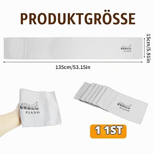 Schutzhülle für Klaviertastatur für 88 Tasten, Stretch-Abdeckung für elektronisches Piano, Universal Passform, Mikrofleece, Staubdicht und Schmutzabweisend, Ideal für Musikinstrumente (Grau) thumbnail 2
