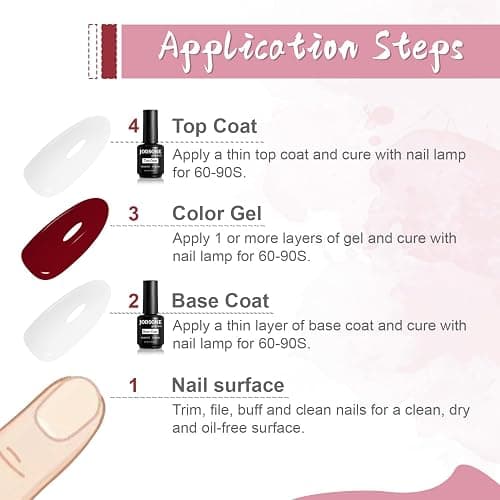 JODSONE 2 Bottles of Top Coat Base Coat Set No Wipe Foundation Combination Bright Surface At Home DIY Nail Salon Girl Gift thumbnail 4