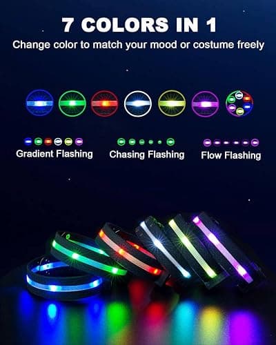 5pcs LED Horse Breastplate Collar & Leg Band, 7 Colors in 1 Light up Horse Tack Set, USB Rechargeable LED Horse Harness & Leg Strap - Added Visibility & Safety for Night Horse Riding thumbnail 3