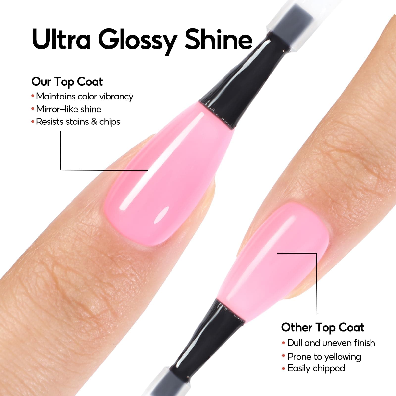 PEACECOLOR No Wipe Top Coat - 15ML Top Coat for Gel Nail Polish Long Lasting Nail Studio DIY Home thumbnail 4