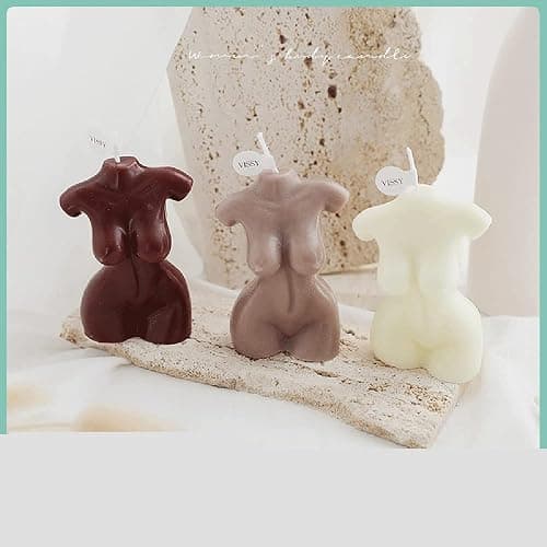 Shinekoo Bougie artistique en forme de corps féminin, parfum vanille, décoration d'intérieur, cadeau de mariage, 10 cm x 7,5 cm thumbnail 2