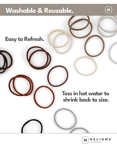 Heliums Thin Seamless Hair Ties - Dark Ginger - 6mm Nylon No Damage Ponytail Holders, 1.75 Inch, Medium Hold for Thin to Normal Hair - 18 Pack thumbnail 6