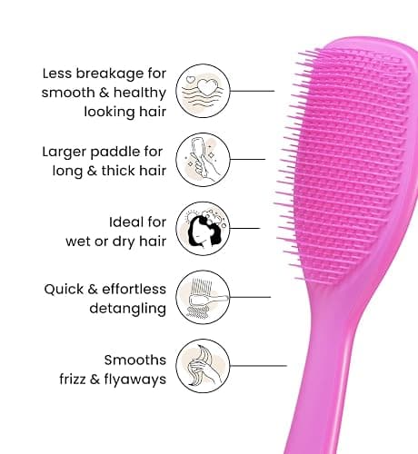 Tangle Teezer Große Ultimate Detangler Haarbürste, Nasses und Trockenes Haar, Entwirrungsbürste für Dickes, Lockiges und Langes Haar, Zwei-Stufen-Borsten Reduzieren Haarbruch und Knoten, Runway Pink thumbnail 4