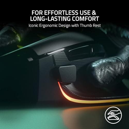 Razer Basilisk V3 Customizable Ergonomic Gaming Mouse: Fastest Gaming Mouse Switch - Chroma RGB Lighting - 26K DPI Optical Sensor - 11 Programmable Buttons - HyperScroll Tilt Wheel - Classic Black thumbnail 5