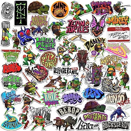 TEENAGE MUTANT NINJA TURTLES: MUTANT MAYHEM TMNT 50ct Vinyl Large Deluxe Stickers Variety Pack - Laptop, Water Bottle, Scrapbooking, Tablet, Skateboard, Indoor/Outdoor - Set of 50 - Image 1