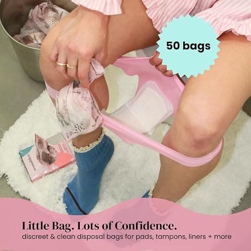 Scensibles Personal Care Disposal Bags (50 Count) - For Tampons, Pads, Liners, Condoms & More - Discreet, Hygienic & Odor-Reducing Disposal Solution thumbnail 2