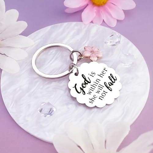 Klpoyu Christian Gifts for Women Inspirational Bible Verse for Friends Teen Girl Christian Keychain Spiritual Gifts Religious Biblical for Women Faith Based Gift Bible Accessories thumbnail 5