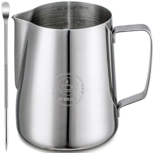 Milk Frothing Pitcher 12oz, Espresso Steaming Pitchers 350ml, Frother cup, Coffee Cappuccino Latte Art,304 Stainless Steel Jug with Decorating Art Pen - Image 1