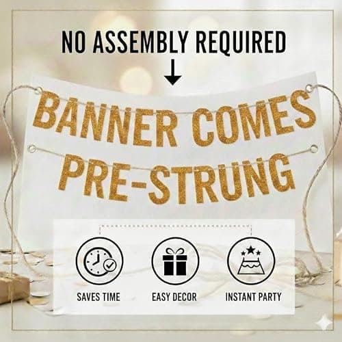 Pre-Strung Happy Skibidi Birthday Sigma Gold Glitter Banner - Funny Birthday Decorations for Teen Boys and Girls - Party Supplies, Wall Decorations and Celebration Gifts thumbnail 5