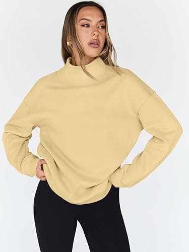 Trendy Queen Womens Oversized Sweatshirts Turtleneck Pullover Long Sleeve Hoodies Tops Fall Fashion Outfits 2025 Clothes thumbnail 2